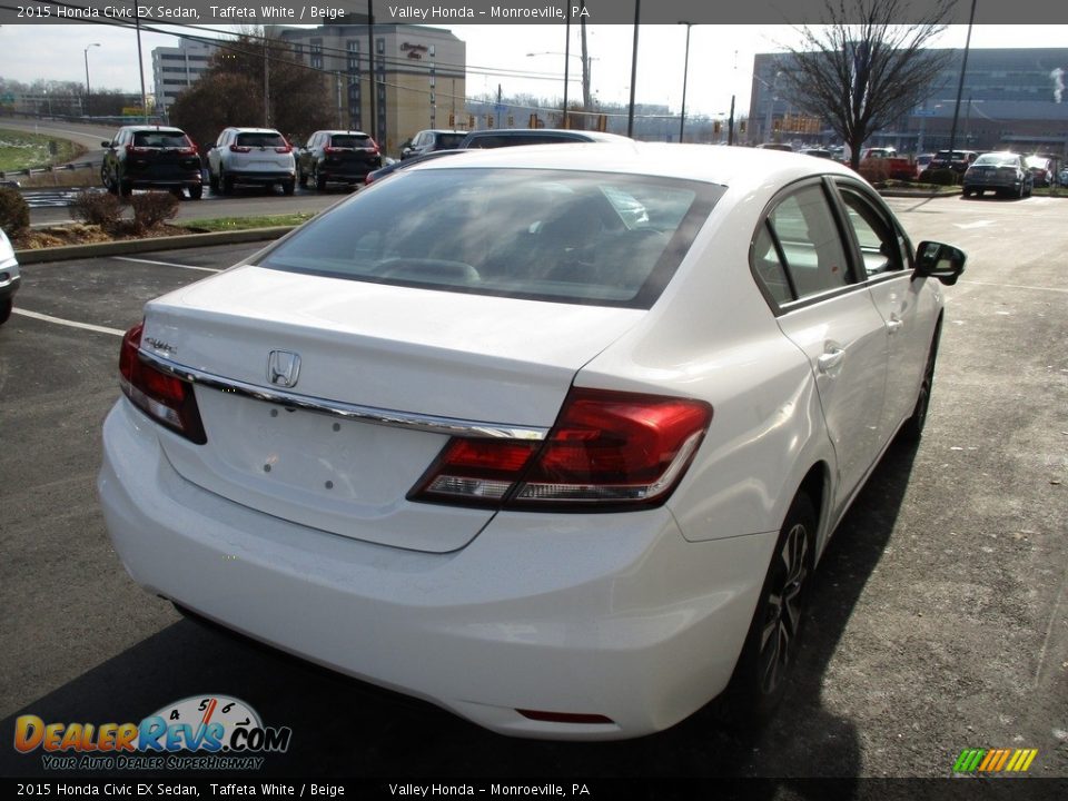 2015 Honda Civic EX Sedan Taffeta White / Beige Photo #5