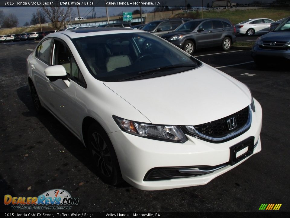 2015 Honda Civic EX Sedan Taffeta White / Beige Photo #6