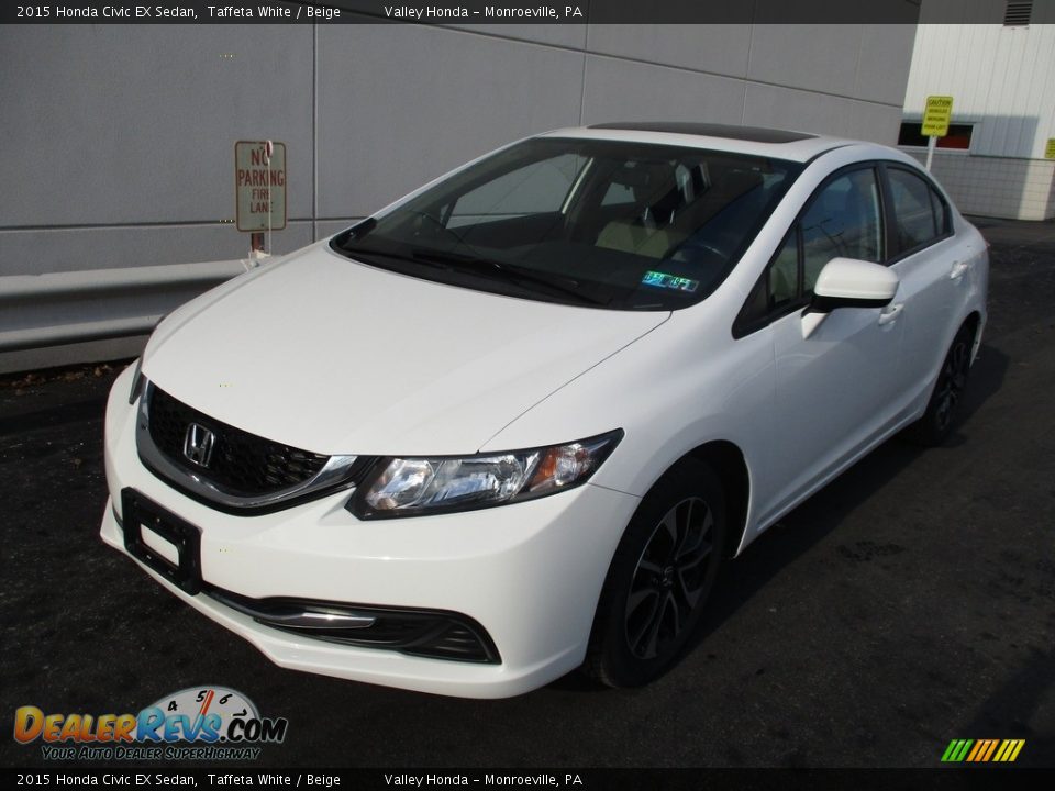 2015 Honda Civic EX Sedan Taffeta White / Beige Photo #8