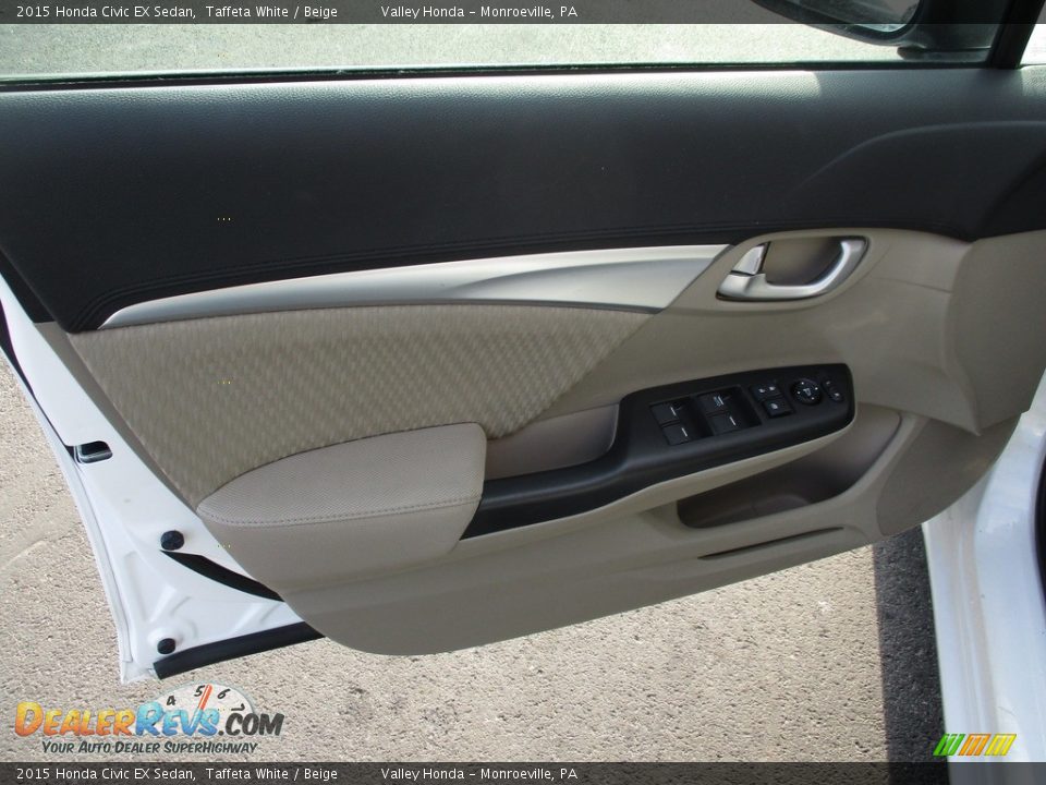 2015 Honda Civic EX Sedan Taffeta White / Beige Photo #9