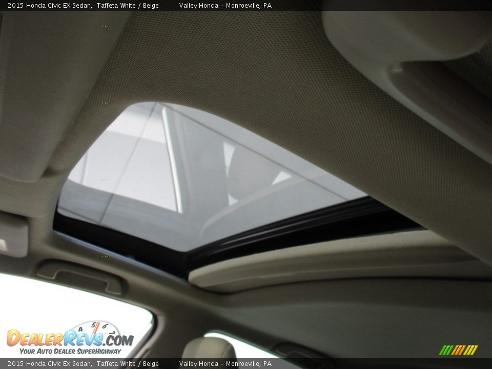 2015 Honda Civic EX Sedan Taffeta White / Beige Photo #10