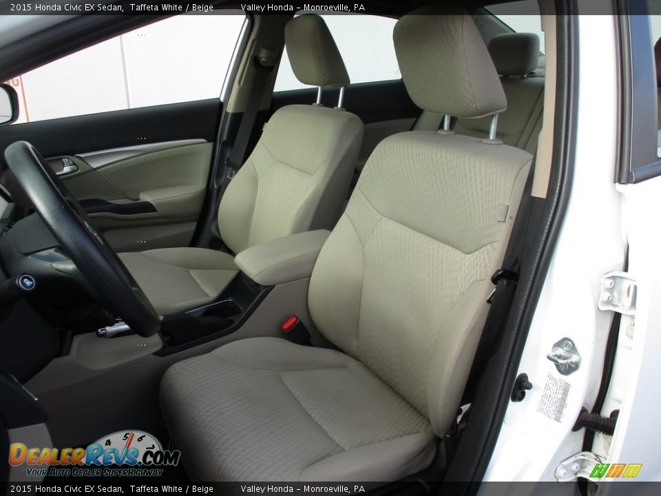 2015 Honda Civic EX Sedan Taffeta White / Beige Photo #11