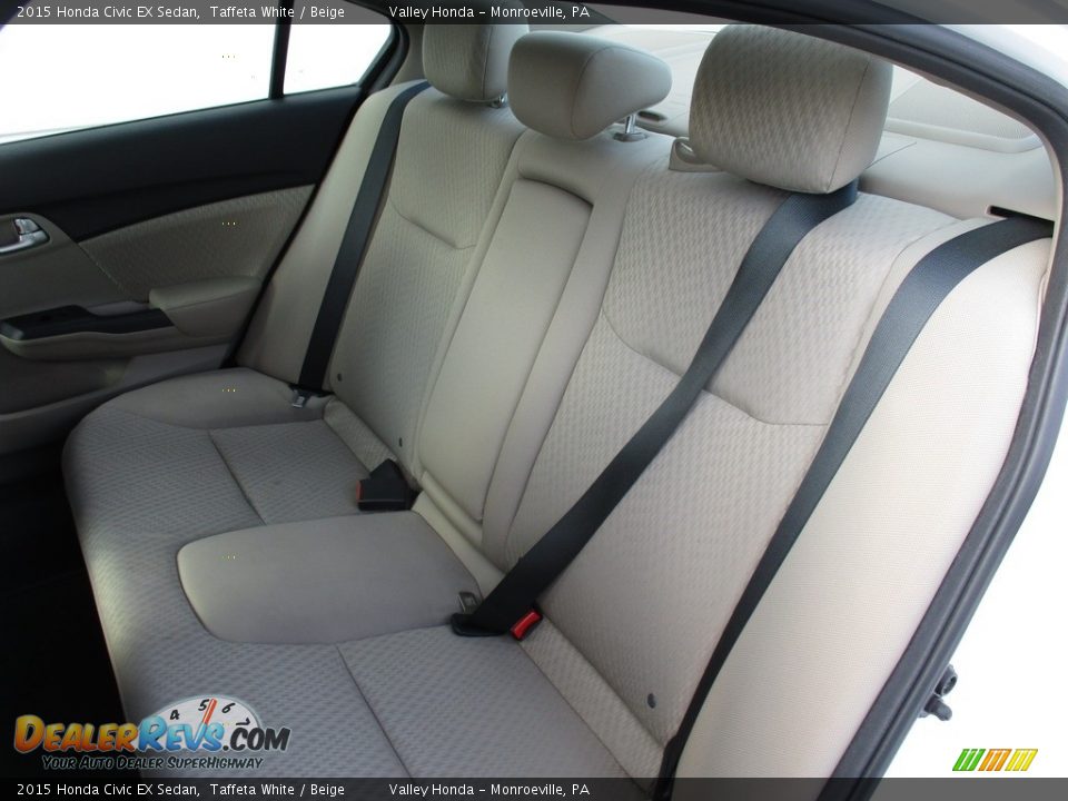 2015 Honda Civic EX Sedan Taffeta White / Beige Photo #12