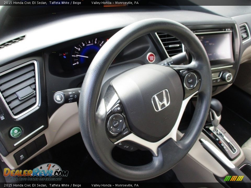 2015 Honda Civic EX Sedan Taffeta White / Beige Photo #13