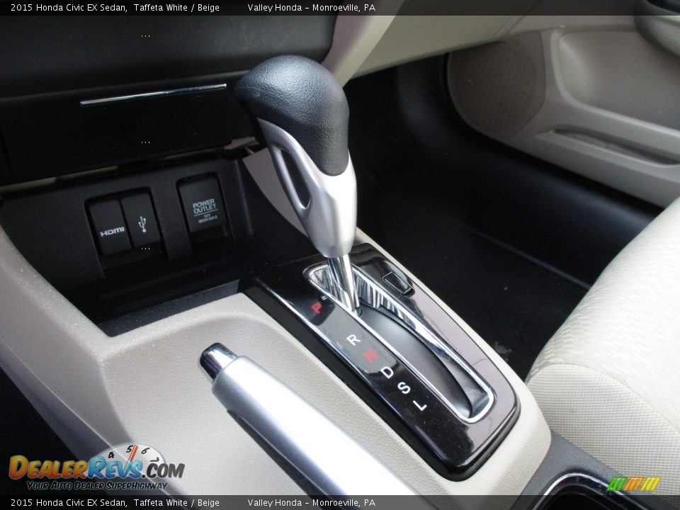 2015 Honda Civic EX Sedan Taffeta White / Beige Photo #14