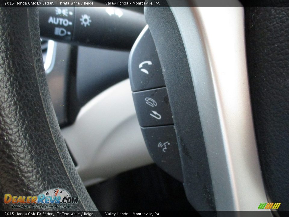 2015 Honda Civic EX Sedan Taffeta White / Beige Photo #18