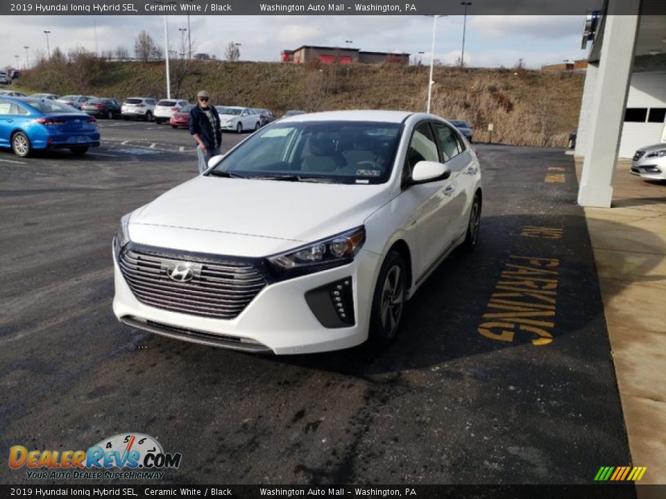 2019 Hyundai Ioniq Hybrid SEL Ceramic White / Black Photo #3
