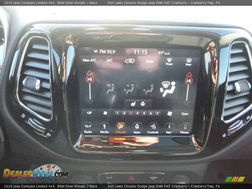 2019 Jeep Compass Limited 4x4 Billet Silver Metallic / Black Photo #16