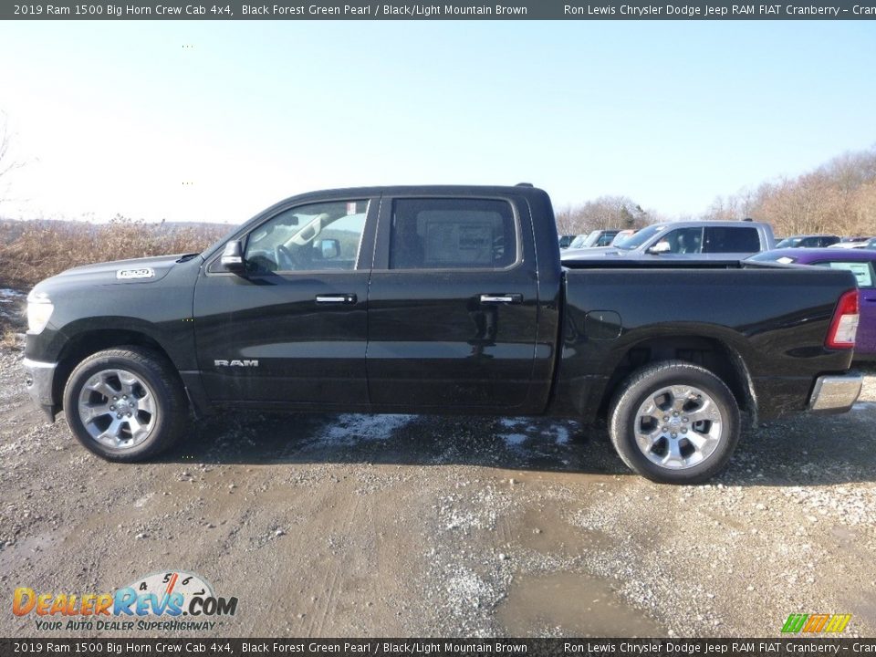 2019 Ram 1500 Big Horn Crew Cab 4x4 Black Forest Green Pearl / Black/Light Mountain Brown Photo #3