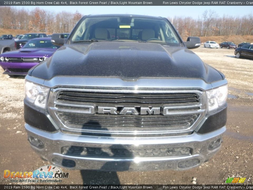 2019 Ram 1500 Big Horn Crew Cab 4x4 Black Forest Green Pearl / Black/Light Mountain Brown Photo #9