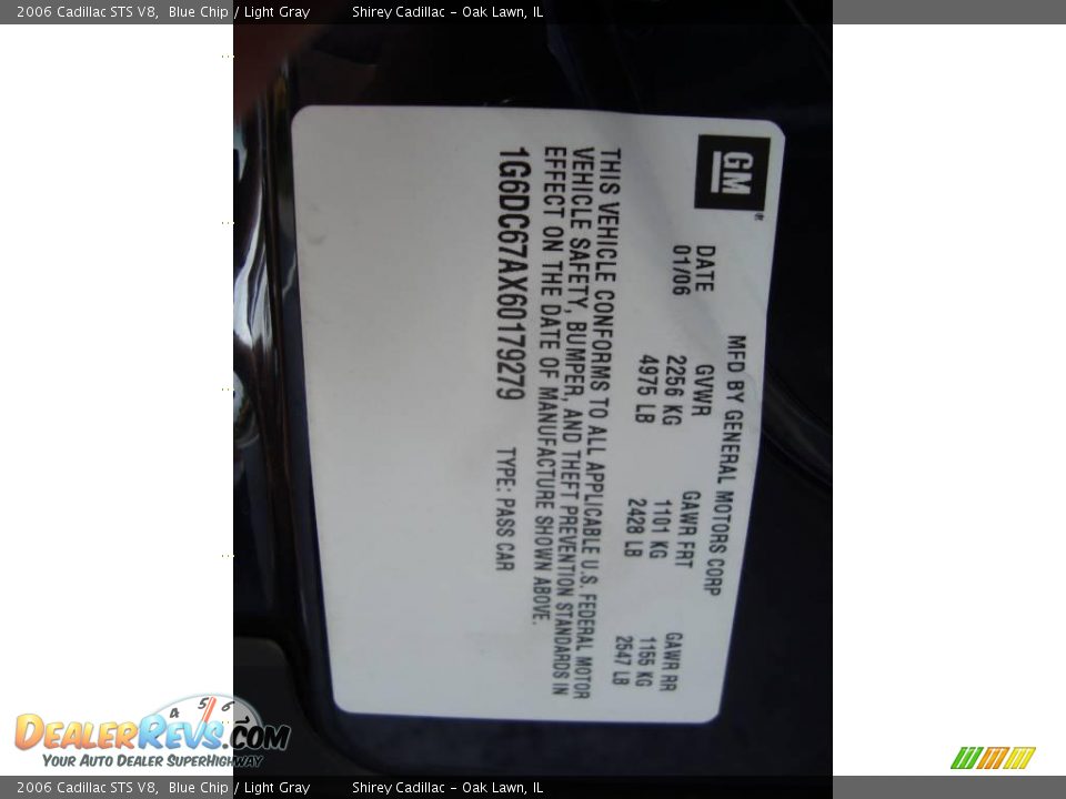 2006 Cadillac STS V8 Blue Chip / Light Gray Photo #19