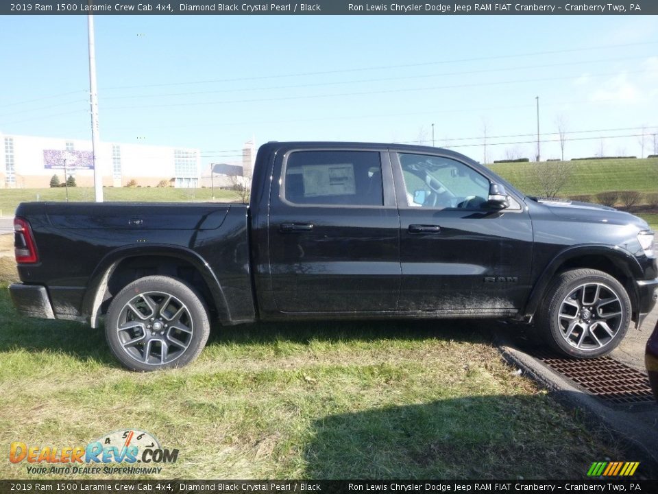 2019 Ram 1500 Laramie Crew Cab 4x4 Diamond Black Crystal Pearl / Black Photo #5