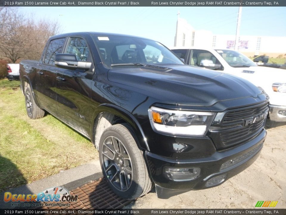 2019 Ram 1500 Laramie Crew Cab 4x4 Diamond Black Crystal Pearl / Black Photo #6