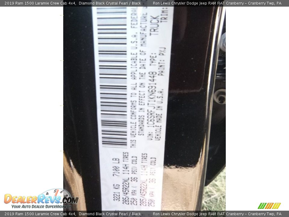 2019 Ram 1500 Laramie Crew Cab 4x4 Diamond Black Crystal Pearl / Black Photo #14