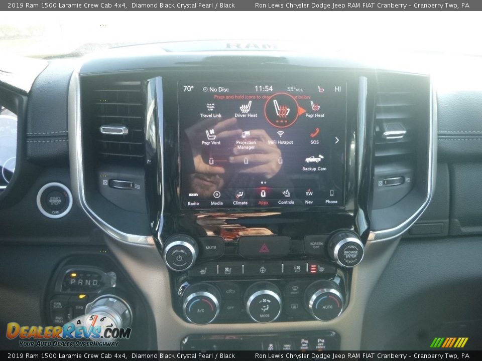 2019 Ram 1500 Laramie Crew Cab 4x4 Diamond Black Crystal Pearl / Black Photo #16