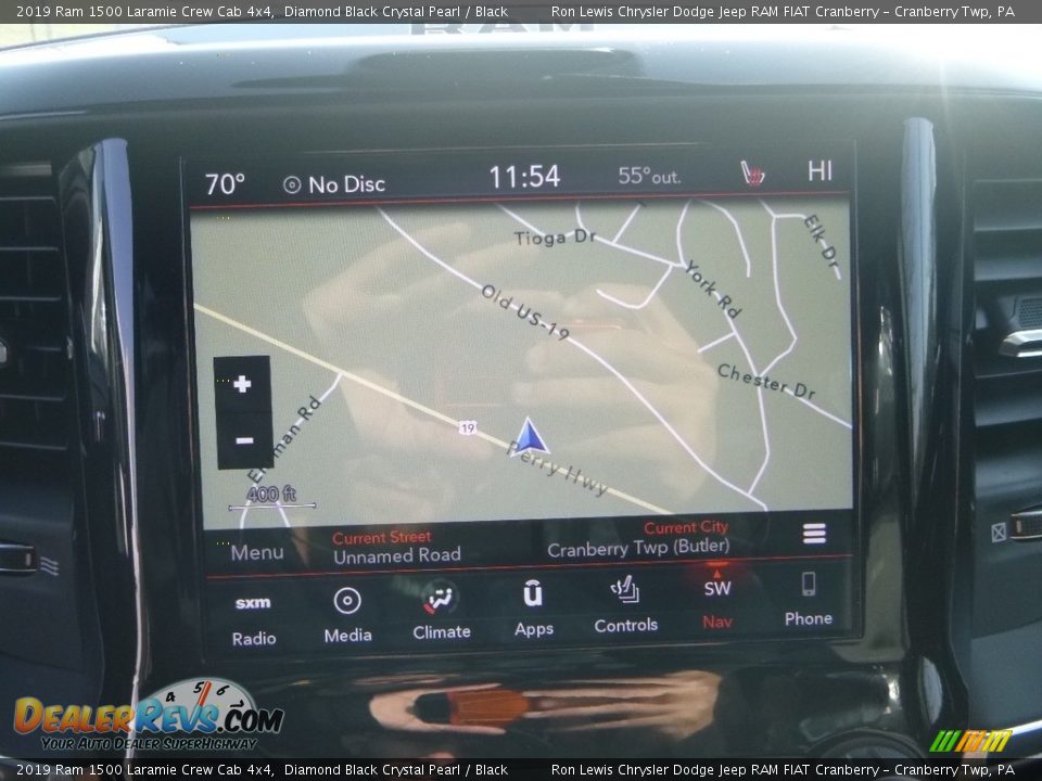 2019 Ram 1500 Laramie Crew Cab 4x4 Diamond Black Crystal Pearl / Black Photo #17