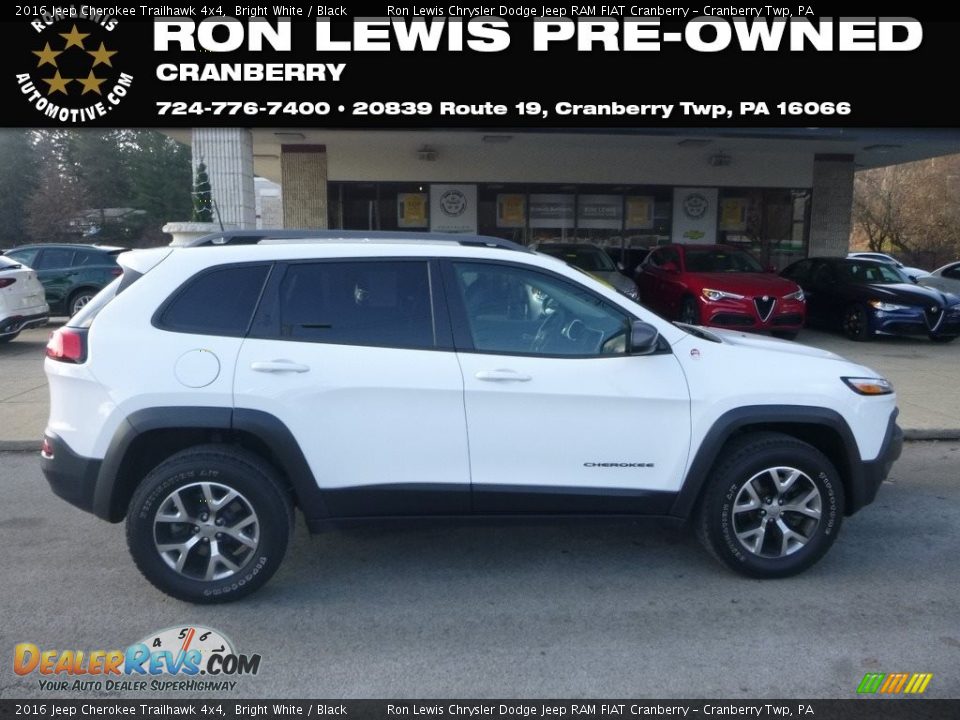 2016 Jeep Cherokee Trailhawk 4x4 Bright White / Black Photo #1