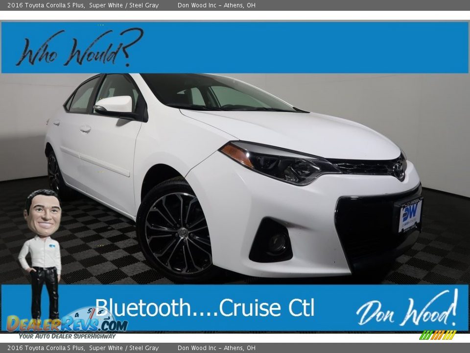2016 Toyota Corolla S Plus Super White / Steel Gray Photo #1