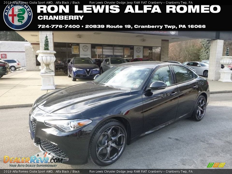 2019 Alfa Romeo Giulia Sport AWD Alfa Black / Black Photo #1