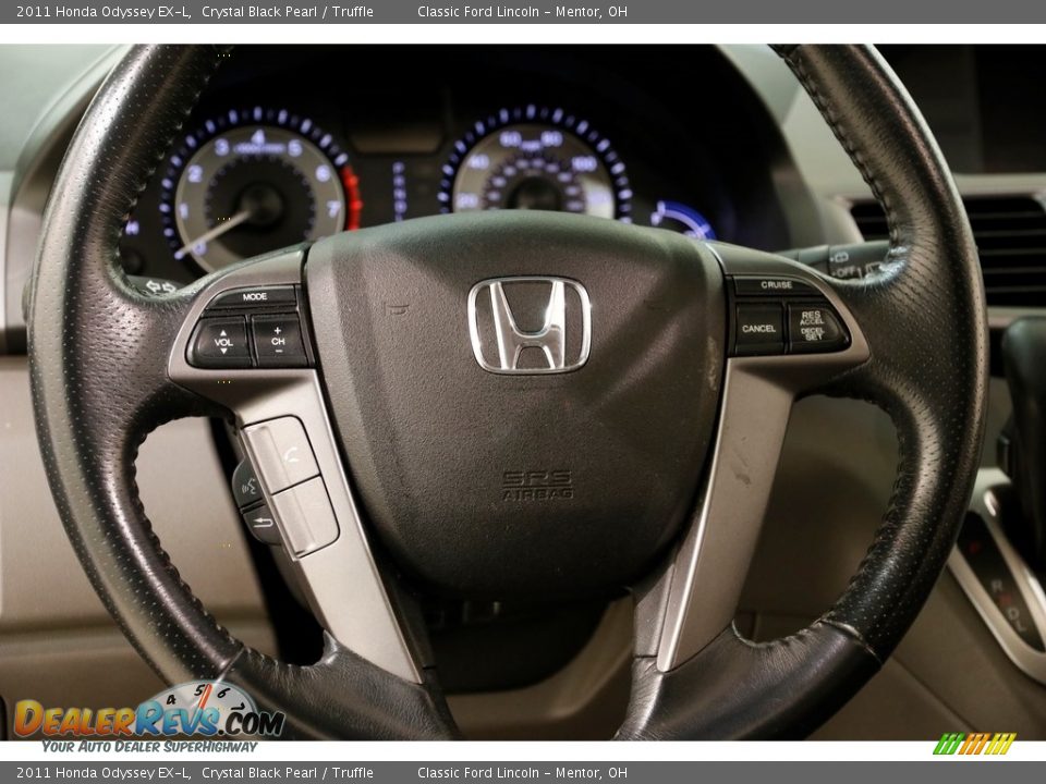 2011 Honda Odyssey EX-L Crystal Black Pearl / Truffle Photo #7