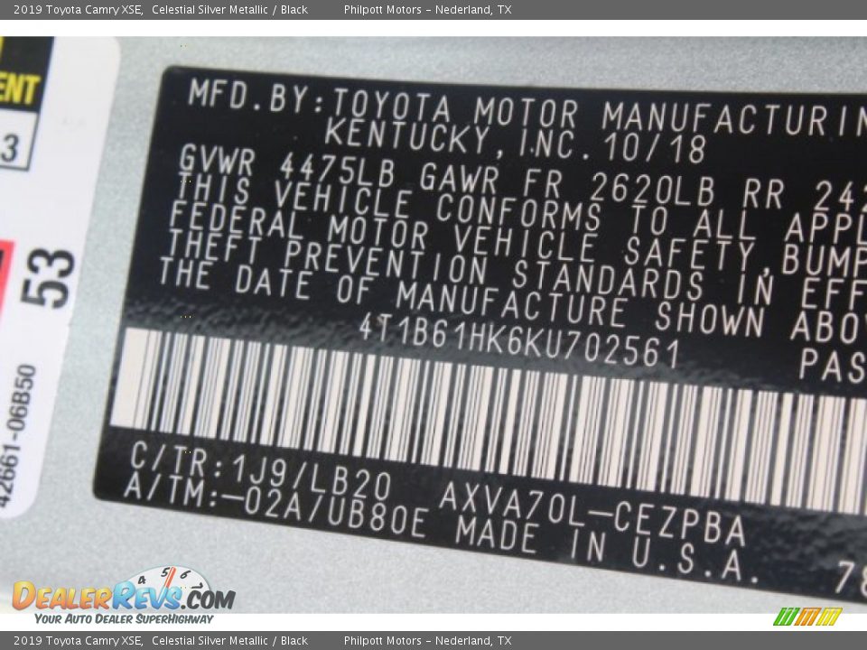 2019 Toyota Camry XSE Celestial Silver Metallic / Black Photo #23