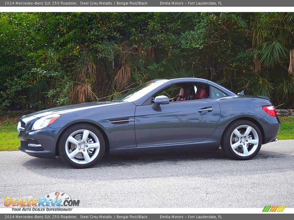 2014 Mercedes-Benz SLK 250 Roadster Steel Grey Metallic / Bengal Red/Black Photo #9