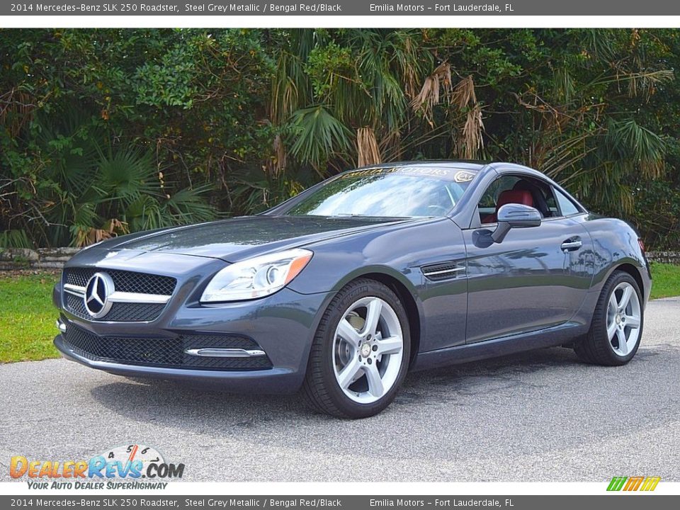 2014 Mercedes-Benz SLK 250 Roadster Steel Grey Metallic / Bengal Red/Black Photo #10