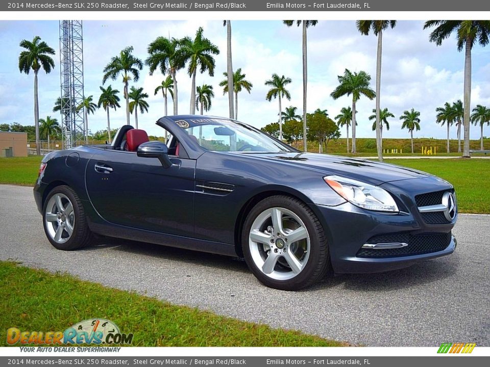 2014 Mercedes-Benz SLK 250 Roadster Steel Grey Metallic / Bengal Red/Black Photo #20