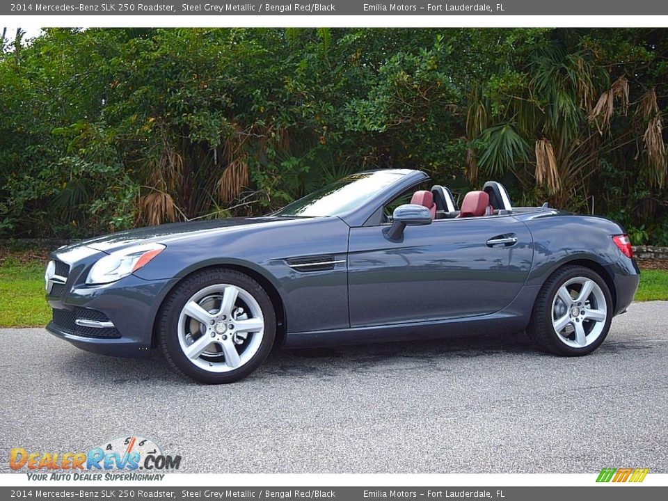 2014 Mercedes-Benz SLK 250 Roadster Steel Grey Metallic / Bengal Red/Black Photo #29