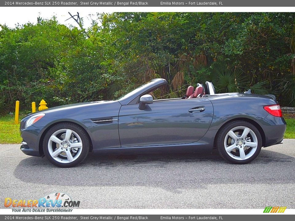 2014 Mercedes-Benz SLK 250 Roadster Steel Grey Metallic / Bengal Red/Black Photo #30