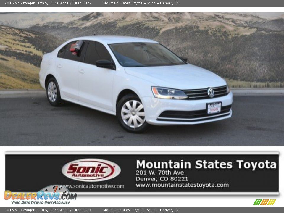 2016 Volkswagen Jetta S Pure White / Titan Black Photo #1