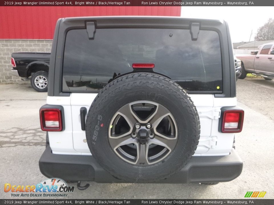 2019 Jeep Wrangler Unlimited Sport 4x4 Bright White / Black/Heritage Tan Photo #5