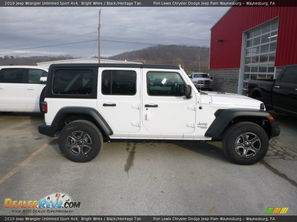 2019 Jeep Wrangler Unlimited Sport 4x4 Bright White / Black/Heritage Tan Photo #7