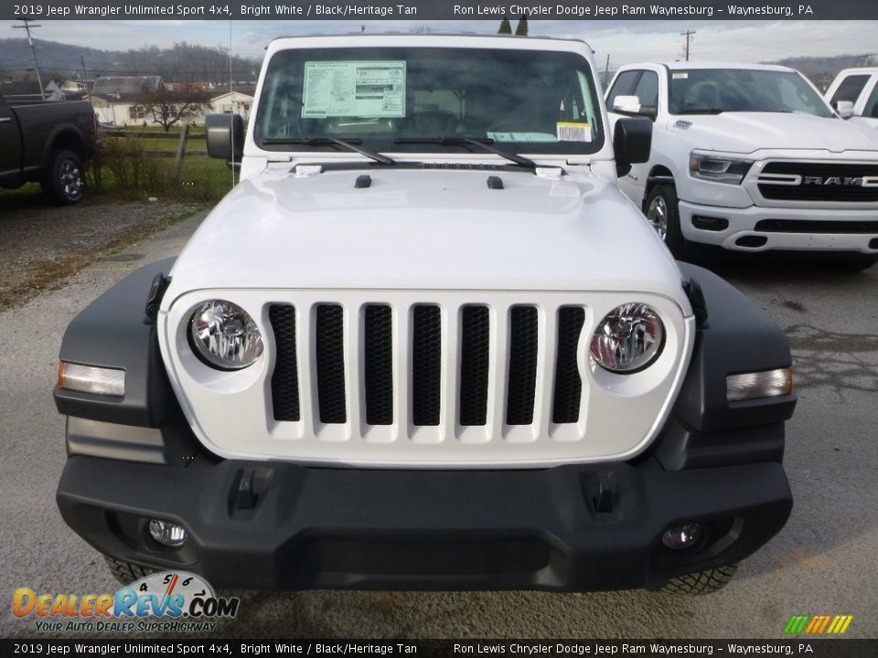 2019 Jeep Wrangler Unlimited Sport 4x4 Bright White / Black/Heritage Tan Photo #9