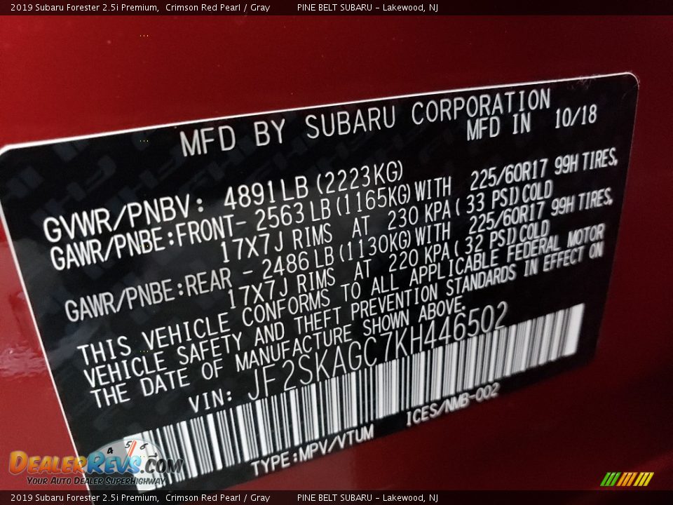 2019 Subaru Forester 2.5i Premium Crimson Red Pearl / Gray Photo #9