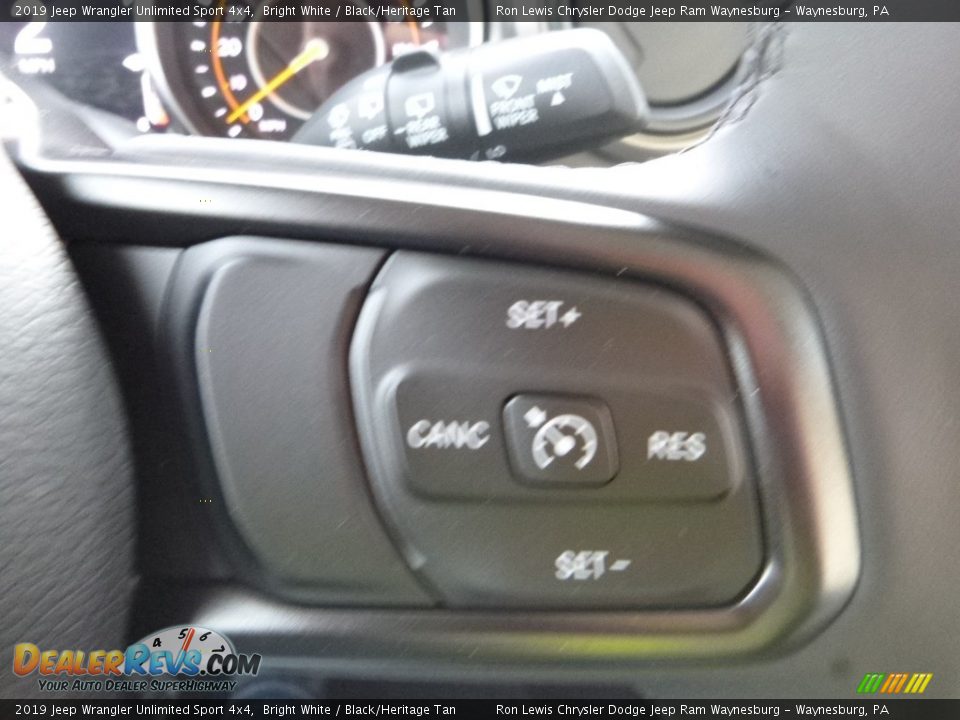 2019 Jeep Wrangler Unlimited Sport 4x4 Bright White / Black/Heritage Tan Photo #19