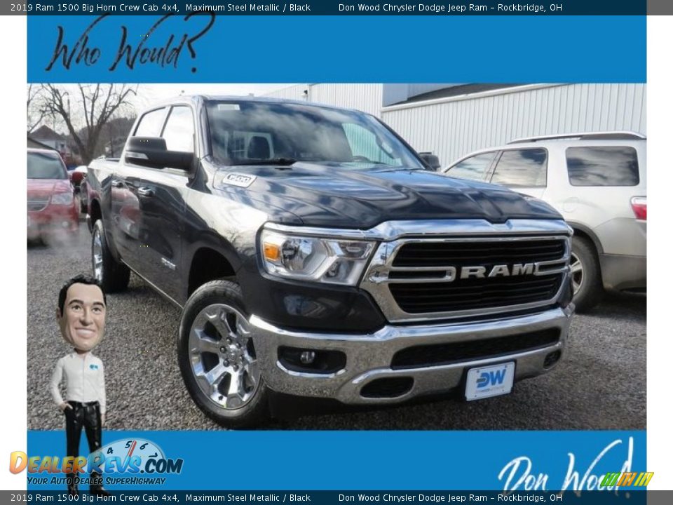 2019 Ram 1500 Big Horn Crew Cab 4x4 Maximum Steel Metallic / Black Photo #1