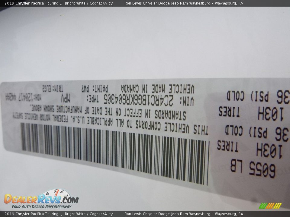 2019 Chrysler Pacifica Touring L Bright White / Cognac/Alloy Photo #16