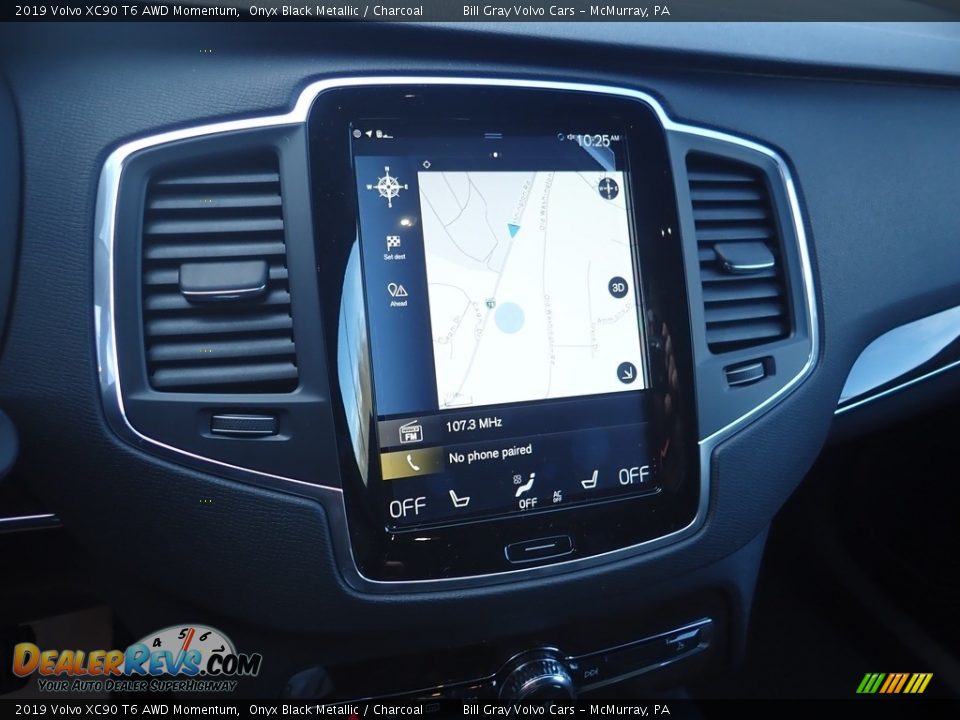 2019 Volvo XC90 T6 AWD Momentum Onyx Black Metallic / Charcoal Photo #14
