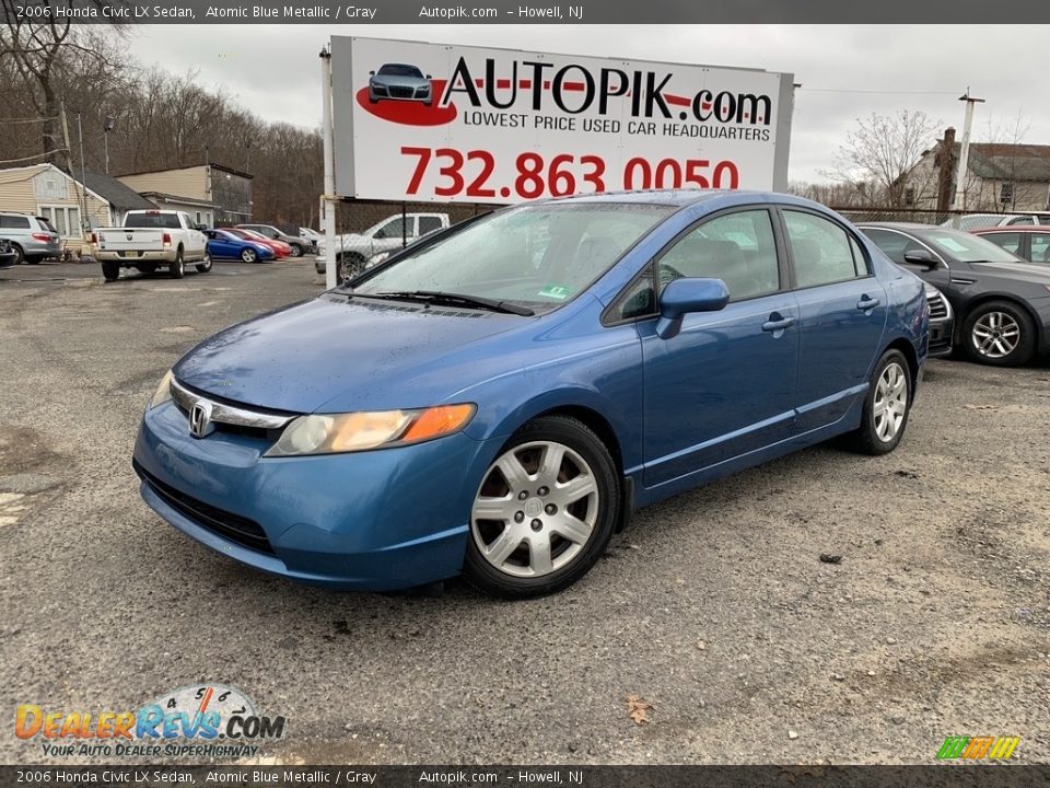 2006 Honda Civic LX Sedan Atomic Blue Metallic / Gray Photo #1