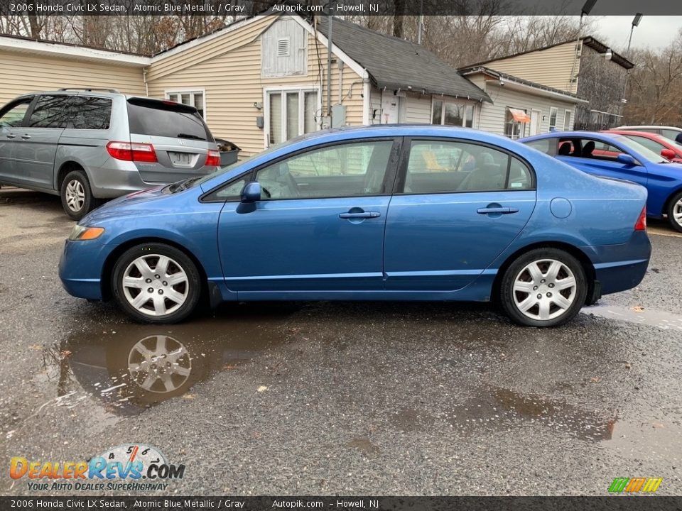 2006 Honda Civic LX Sedan Atomic Blue Metallic / Gray Photo #2