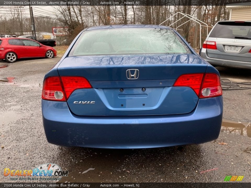 2006 Honda Civic LX Sedan Atomic Blue Metallic / Gray Photo #6