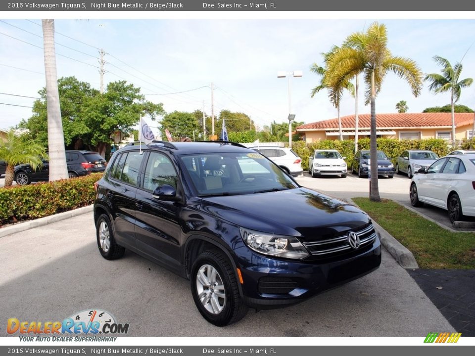 2016 Volkswagen Tiguan S Night Blue Metallic / Beige/Black Photo #1