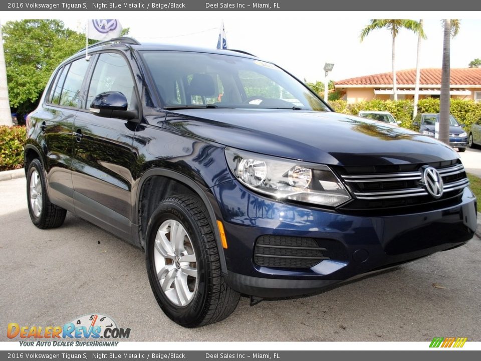 2016 Volkswagen Tiguan S Night Blue Metallic / Beige/Black Photo #2