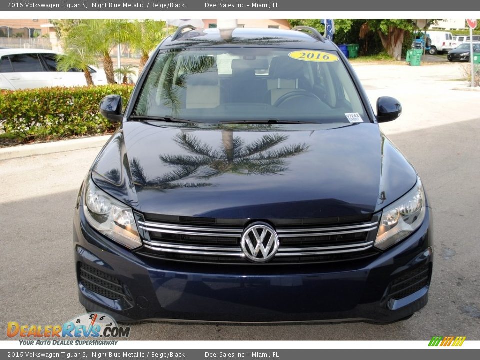 2016 Volkswagen Tiguan S Night Blue Metallic / Beige/Black Photo #3