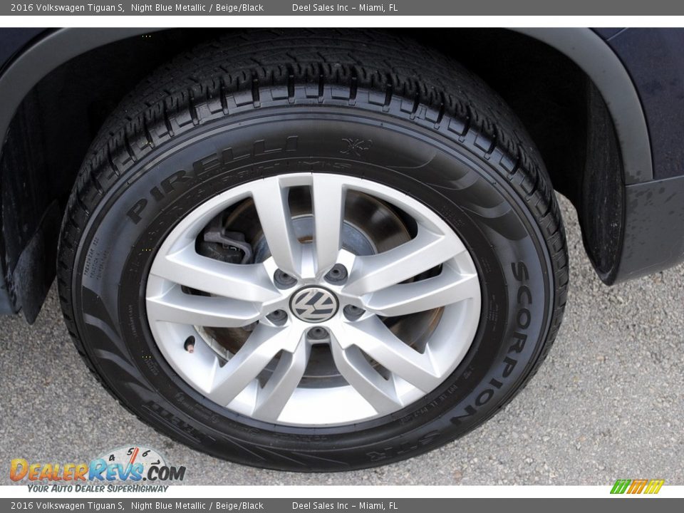 2016 Volkswagen Tiguan S Night Blue Metallic / Beige/Black Photo #11