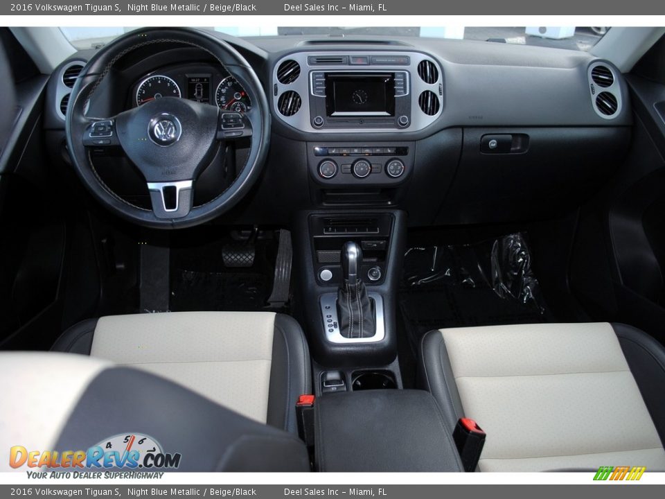 2016 Volkswagen Tiguan S Night Blue Metallic / Beige/Black Photo #13