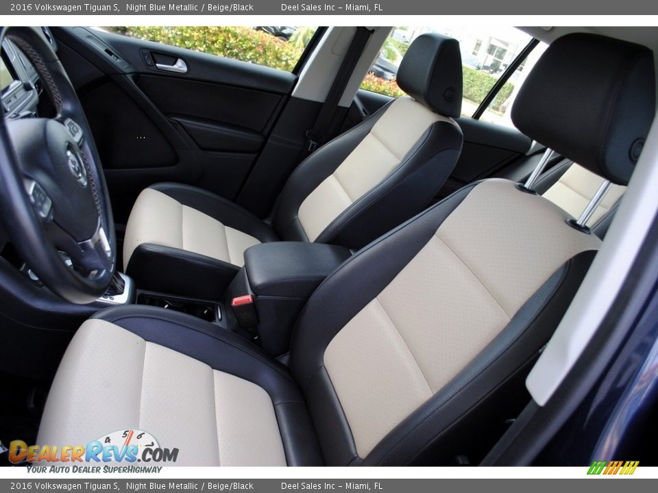 2016 Volkswagen Tiguan S Night Blue Metallic / Beige/Black Photo #14