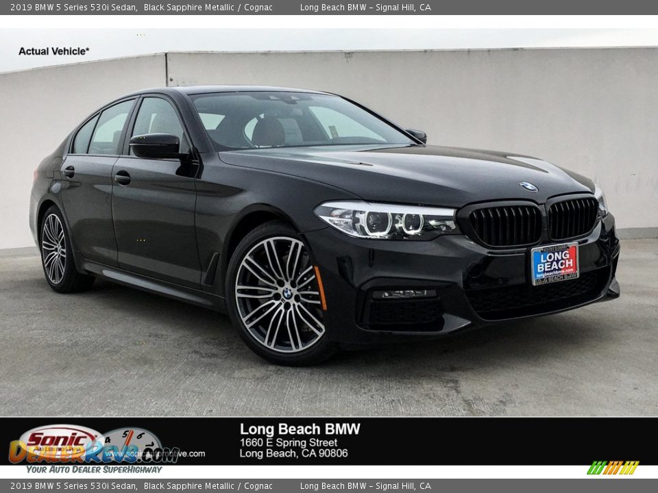 2019 BMW 5 Series 530i Sedan Black Sapphire Metallic / Cognac Photo #1