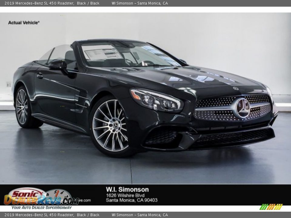 2019 Mercedes-Benz SL 450 Roadster Black / Black Photo #1